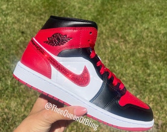 red sparkly jordans