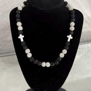 Black and white customizable baseball drip necklace, baseball bling necklace, custom baseball diamond necklace