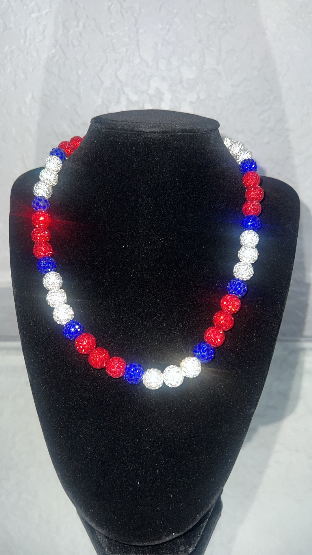 Phillies Rhinestone Bead Necklace: Baseball Bling Drip - Etsy