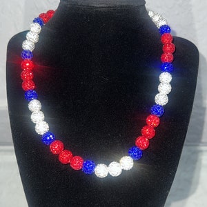 Phillies Rhinestone Bead Necklace: Baseball Bling Drip