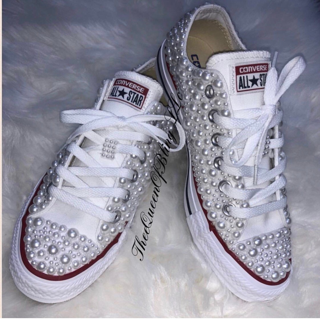black converse with pearls