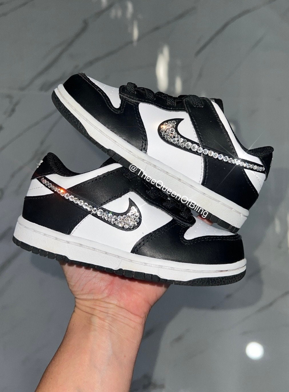 Bling Nike Toddler Dunk Low (panda Dunks) - Etsy