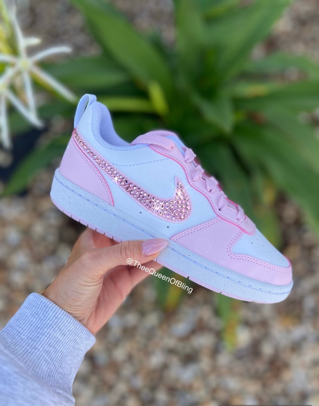 Pink Nike Court Borough Low With Swarovski Crystals Etsy Pink Nike Court Borough Low With Swarovski Crystals Etsy
