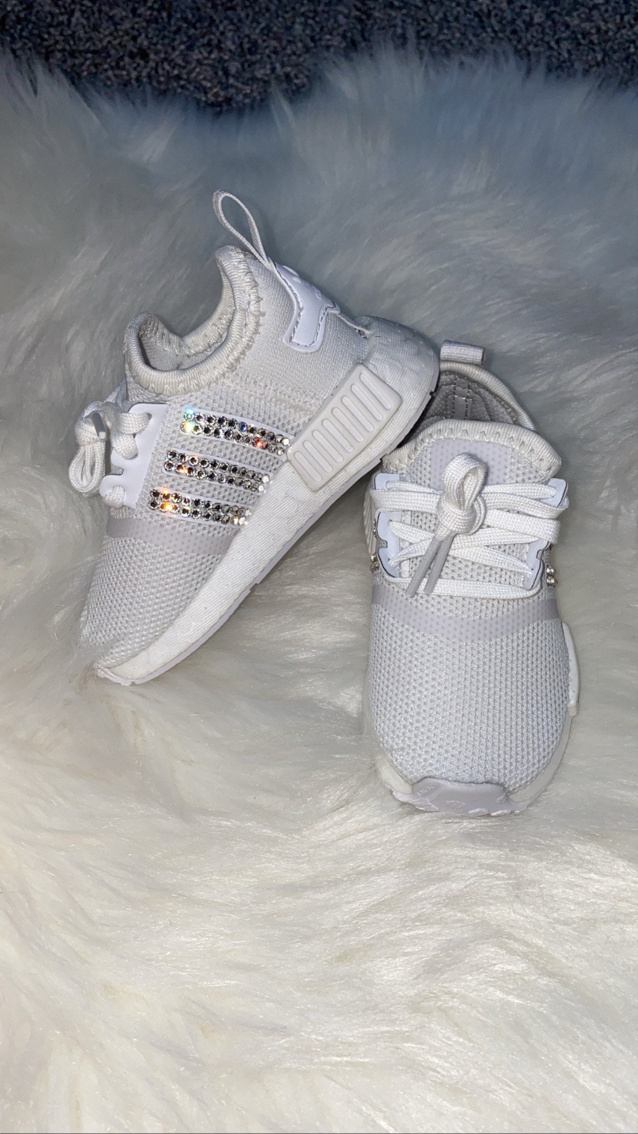 Toddler White Adidas NMD With Swarvoski Crystals Etsy