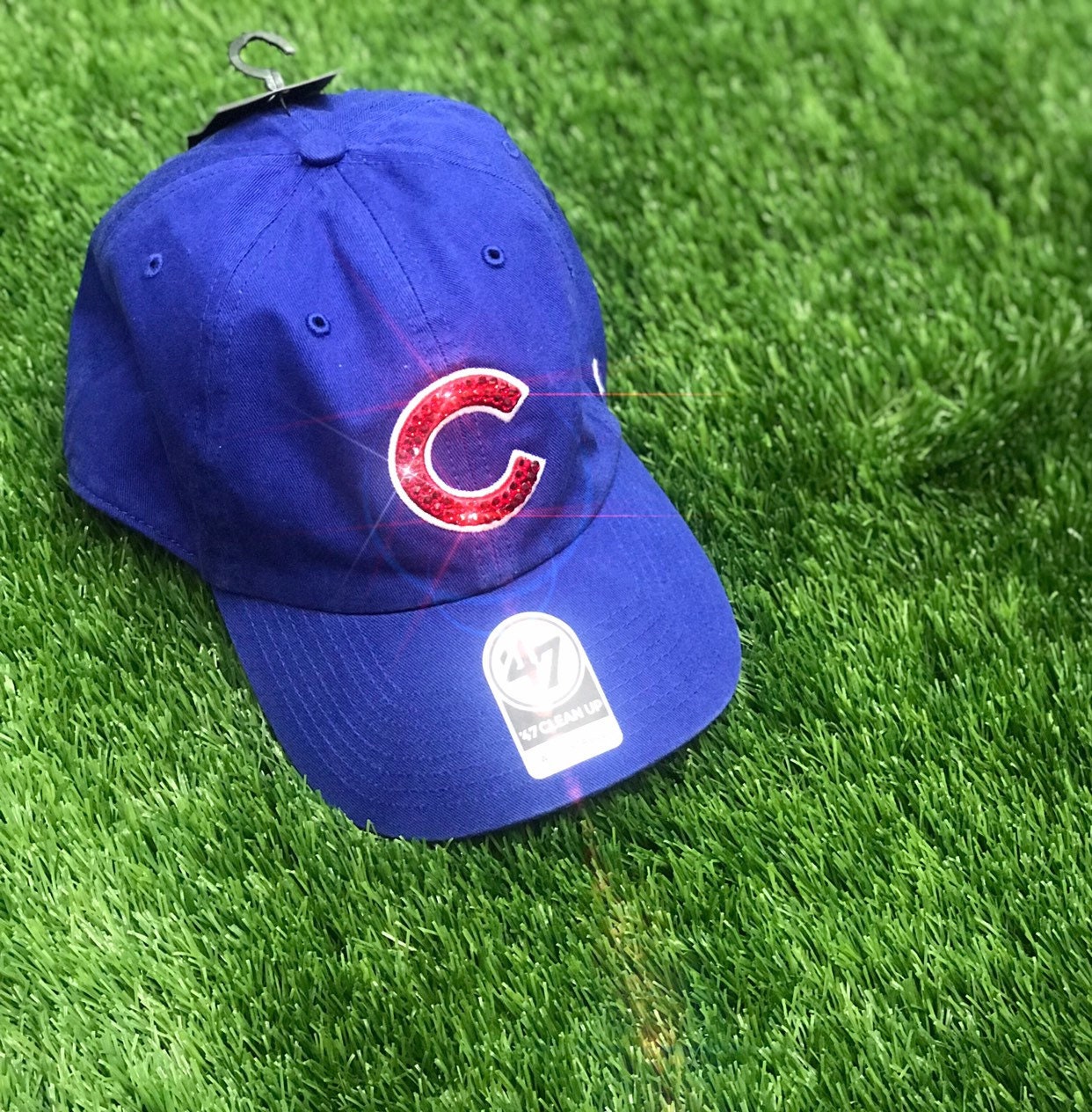 Womens Chicago Cubs Hat with Bling, Custom Chicago Baseball Cap, Chicago Cubs Baseball Hat