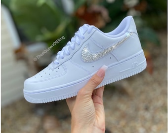 Womens Nike Airforce 1s with Swarvoski crystals, custom airforce ones, custom airforce 1s