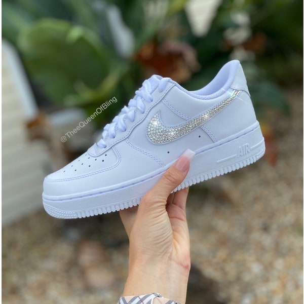 Womens Nike Airforce 1s with Swarvoski crystals, custom airforce ones, custom airforce 1s