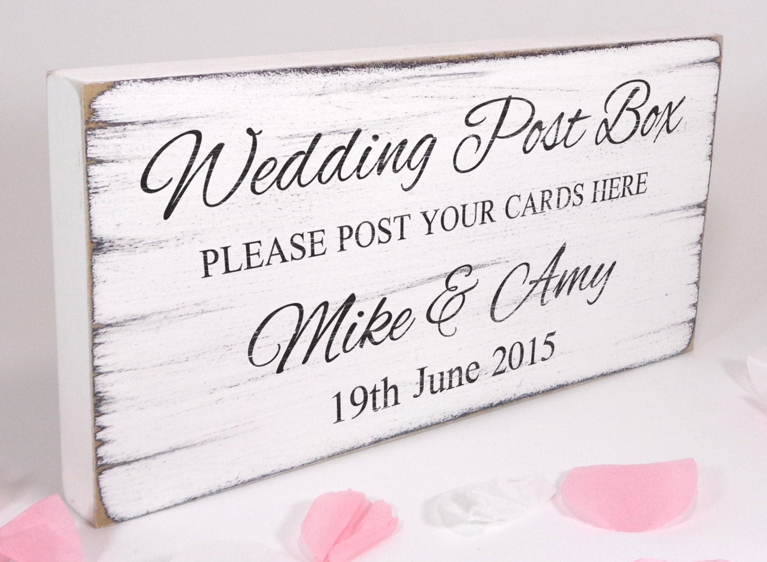Personalised Wedding Post Box Sign Custom Free Standing White | Etsy UK