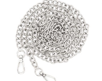 54 Inch Heavy Silver Handbag Chain • Heavy Weight Crossbody Strap • Chain For Clutch Purse • Designer Bag Accessories • Evening Bag Chain