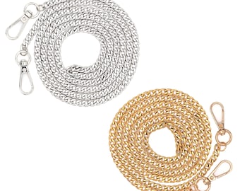 52-Zoll-Silber oder Gold Handtasche Kette • Mittelgewicht Crossbody Riemen • Kette für Braut Kupplung • Designer Taschen Zubehör • Abendtasche Kette