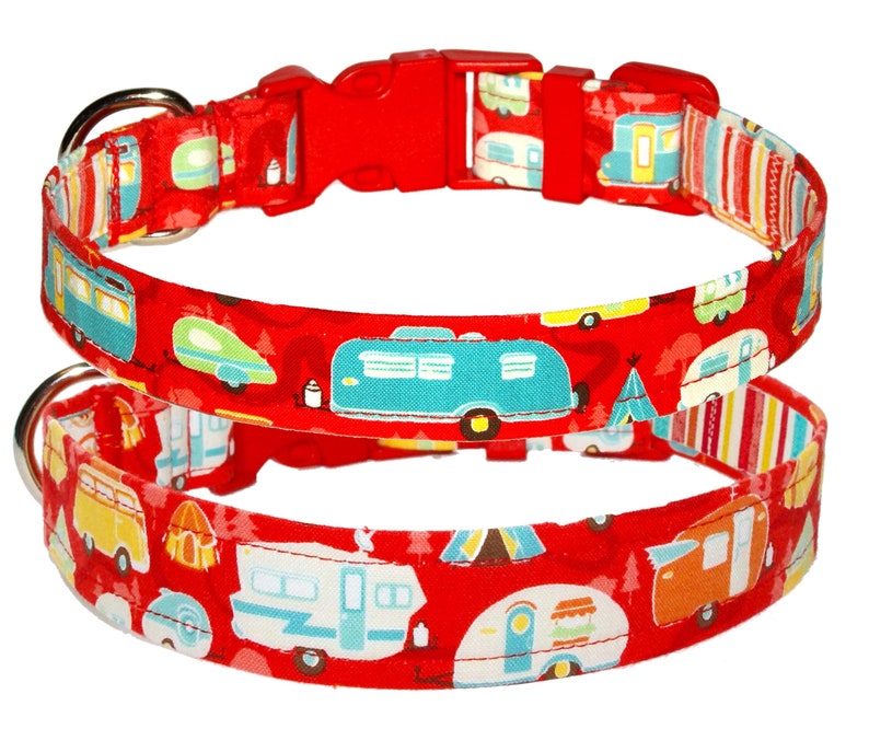 Red Camping Dog Collar Dog Collar 100 Cotton Retro Etsy