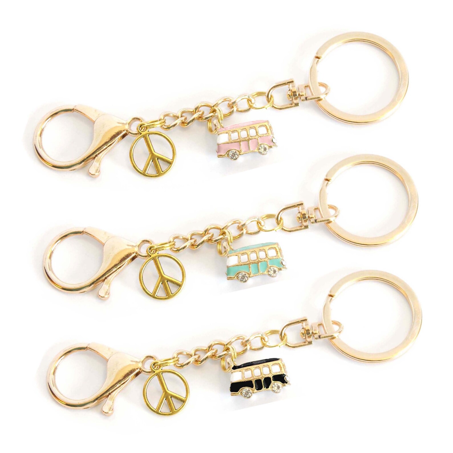 Camper Van Keychain Pink Turquoise or Black Camping Caravan Etsy