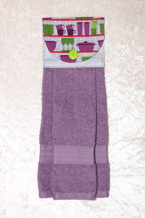Items similar to Hanging Kitchen Towel ??? Purple Hand Towel ??? Hanging