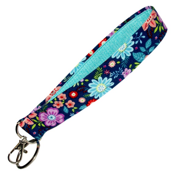 Green and Navel Blue Oval Design  Key Fob  Durable Wristlet  Key Chain