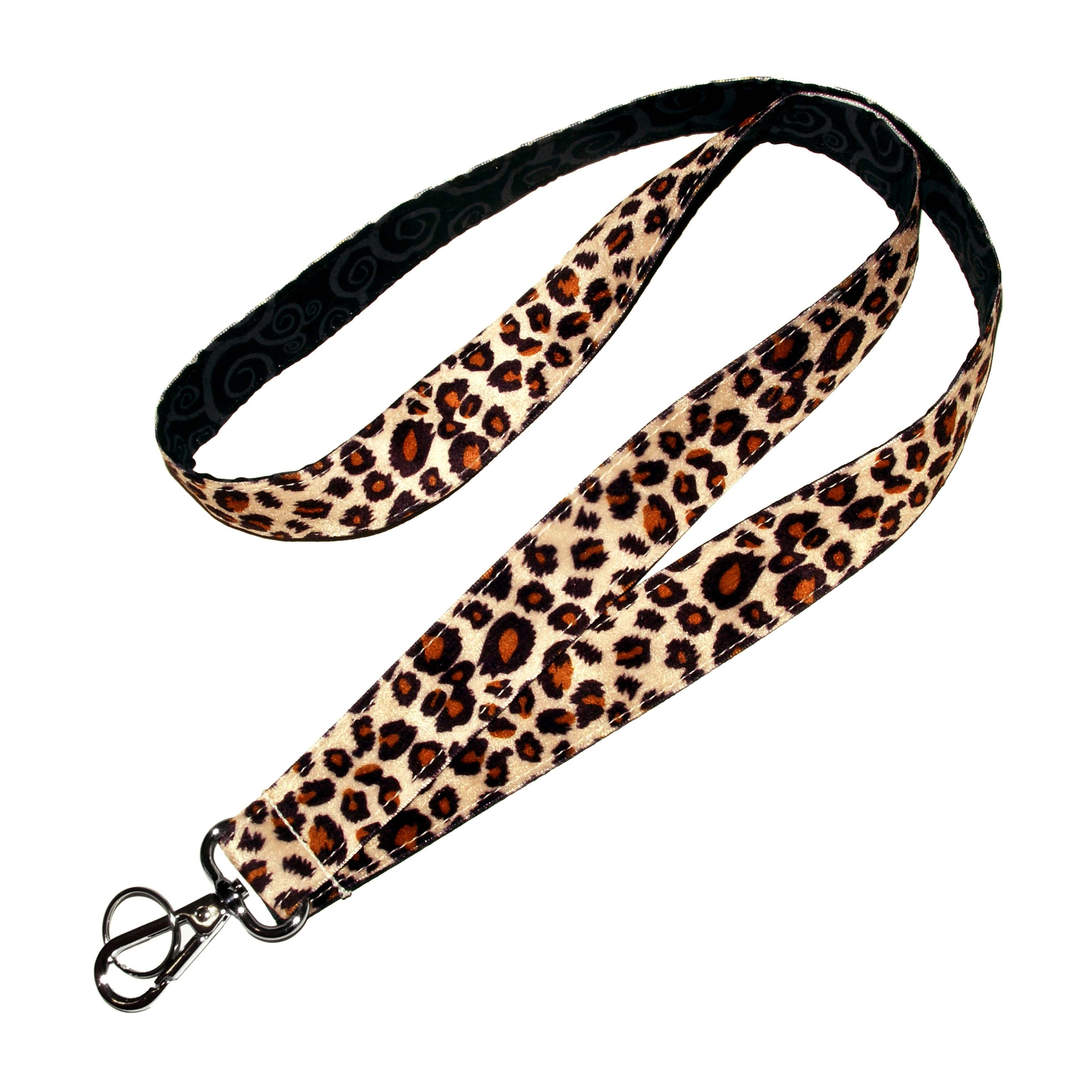 Leopard Print Reversible Lanyard ID Badge Holder Keychain Etsy