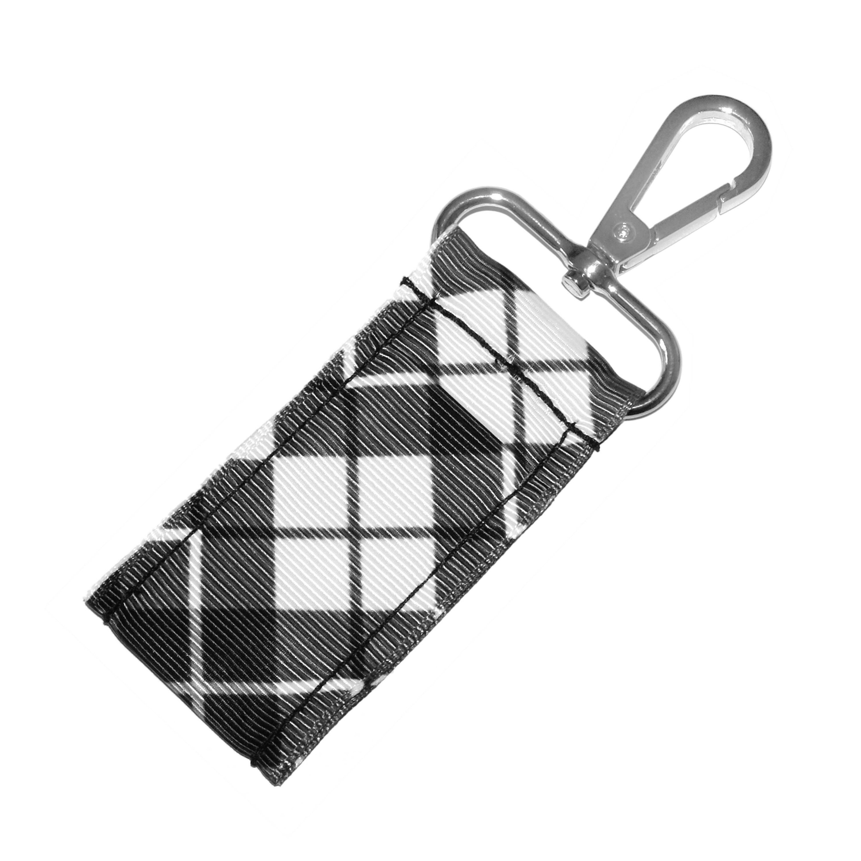 Lip Balm Holder Black & White Argyle Plaid Swivel Clip Etsy