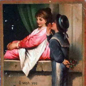 Tarjeta de felicitación de Año Nuevo Vintage - Te deseo Feliz Año Nuevo - Gilt Trim