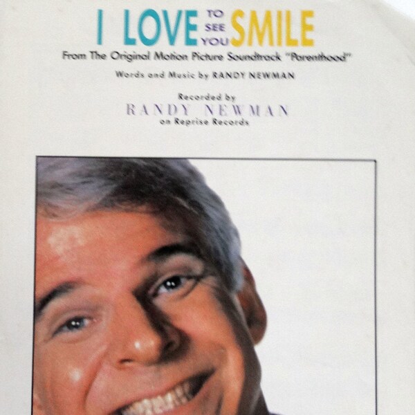 Ich Liebe zu sehen, Sie Lächeln 1989 Vintage Noten Steve Martin Abdeckung Foto Worte & Musik von Randy Newman "Elternschaft" Gitarrentabulatur