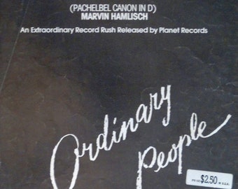Theme From ORDINARY PEOPLE (Pachelbel Canon in D) Piano Solo vintage sheet music, Marvin Hamlisch "... by Planet Records"