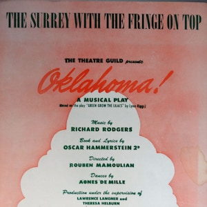 The Surrey With The Fringe On Top vintage sheet music by Rodgers & Hammerstein from &quot;Oklahoma!&quot; Guitar Tabs + Chords, 1943