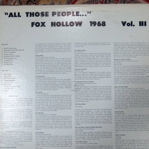 All Those People...&quot; vintage vinyl Stereo LP record in original sleeve, Fox Hollow 1968 Volume III, Petersburg Petersburgh NY Folk Festival