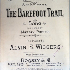 The Barefoot Trail: No.2 in G antique partituras por Marian Phelps y Alvin S Wiggers, Boosey &co.