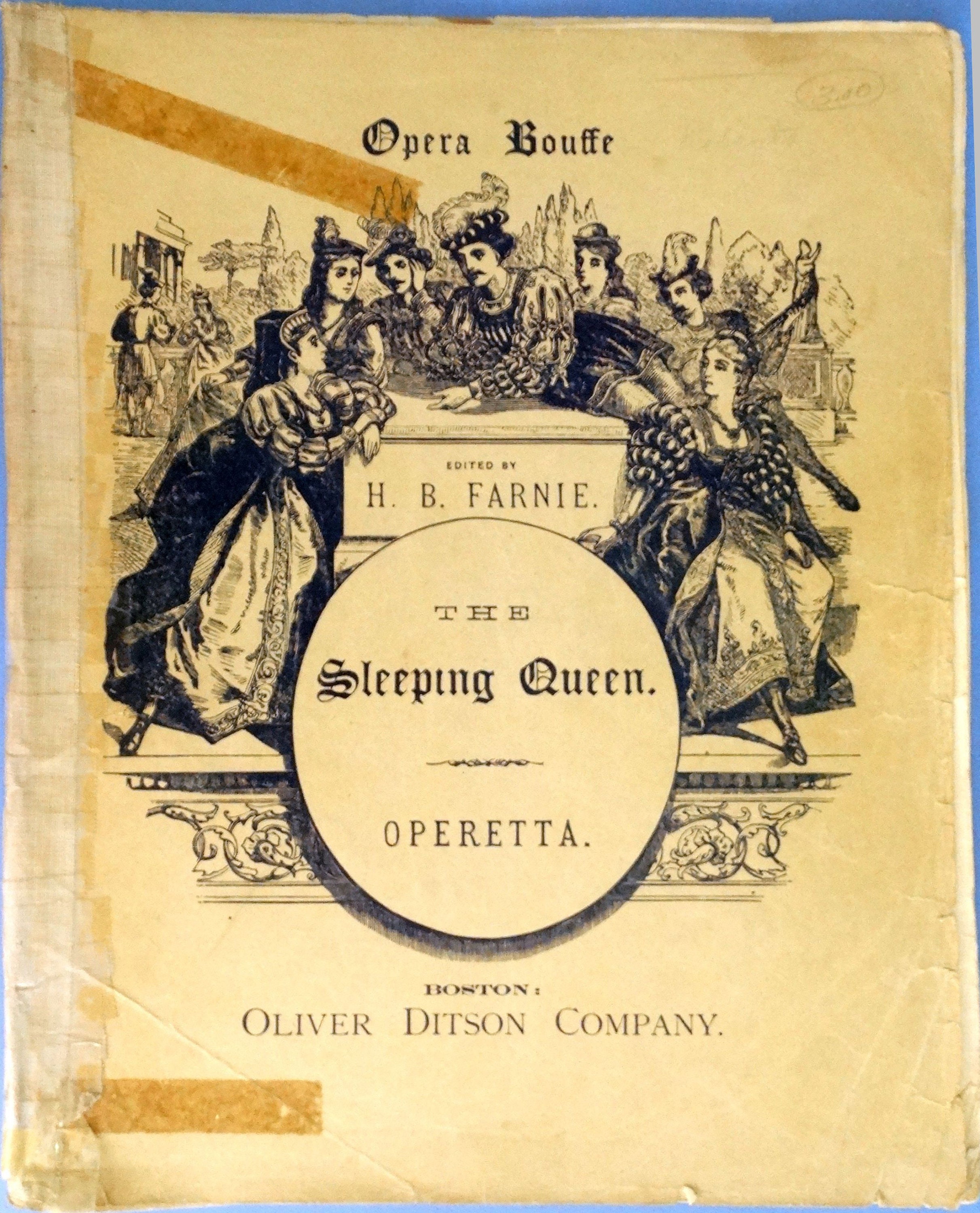 The Sleeping Queen, antike Oper Bouffe Operetta, bearbeitet von H B Farnie, M W Balfe, Oliver Ditson Company, Boston, sehr SELTEN