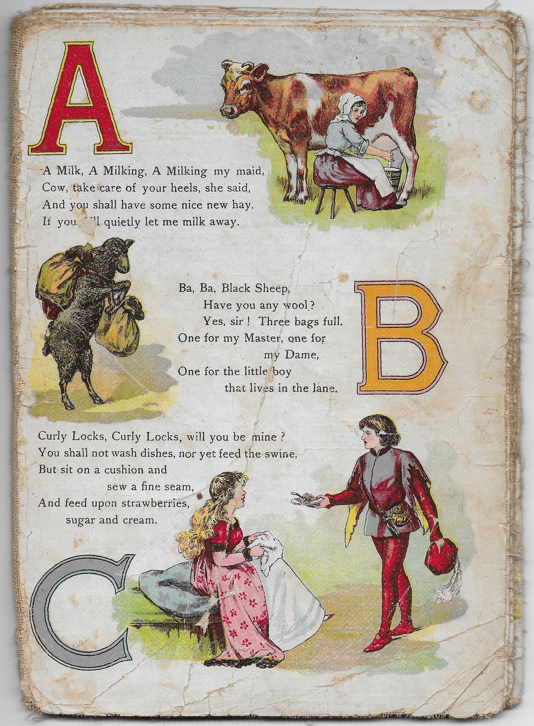 Antique Victorian Alphabet and Nursery Rhyme Book - Etsy