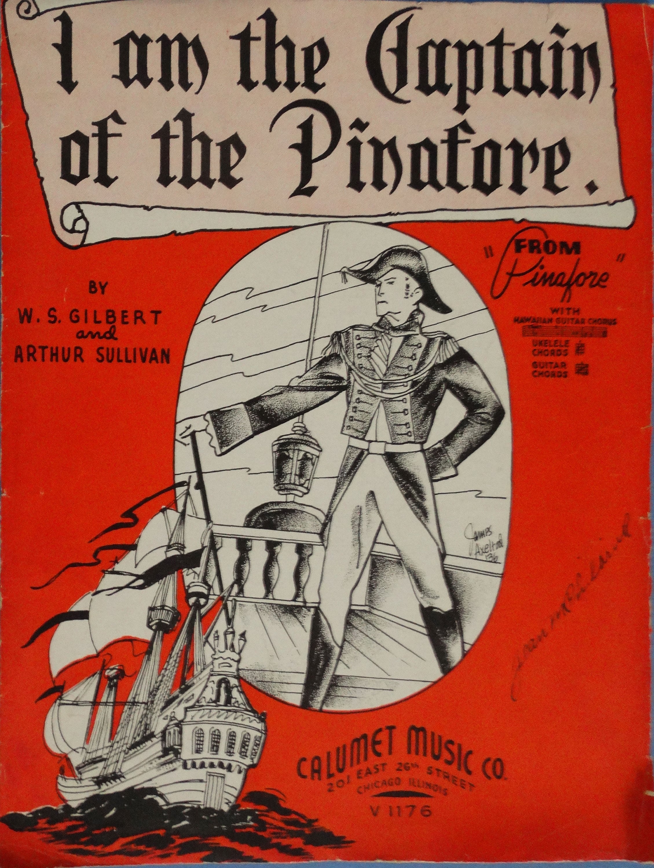 I Am the Captain of the Pinafore Vintage Sheet Music by W S Gilbert and