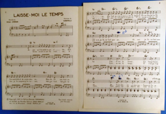 Let Me Try Again (laisse-moi Le Temps) Vintage Sheet Music Frank