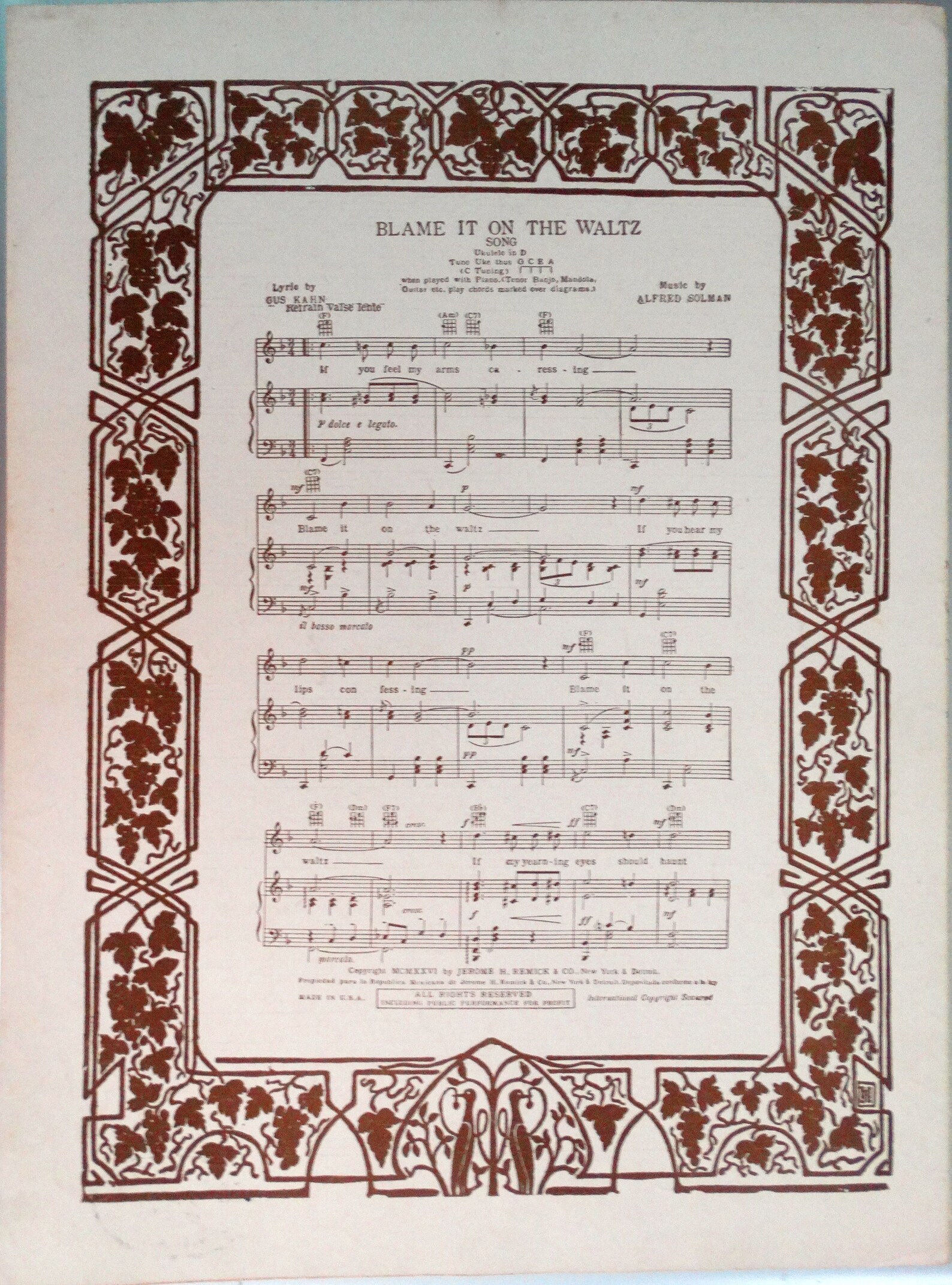 I m looking over a four leaf clover song with ukulele arrangement
