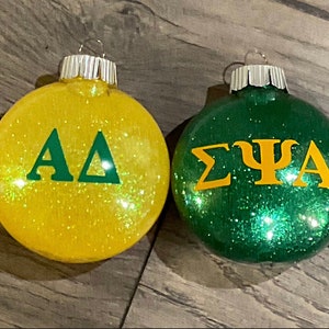 Griechischer Buchstabe Custom personalisierte Weihnachtsverzierung, Ehrengesellschaft, griechischer Buchstabe Schwesternschaft Ornament Brüderlichkeit großes kleines Geschenk Ornament
