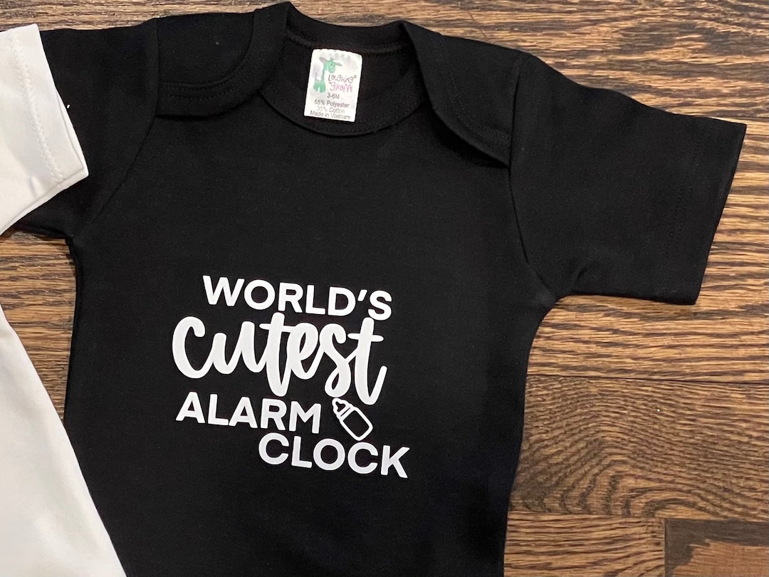 World's Cutest Alarm Clock Baby Boy Onesie Funny Cute New Etsy
