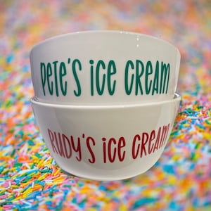 Ice Cream Lover Bowl Personalized Gift, Custom Ice Cream Bowl Grandma Grandpa Father Mother Name, Fathers Day Gift Sundae Bowls