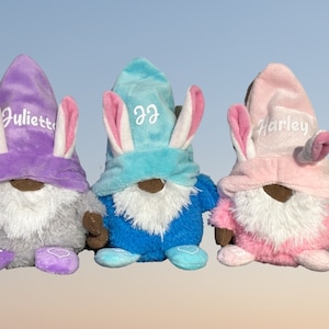 6&quot; coniglietto di gnomo di Pasqua in peluche personalizzato marrone, coniglietto di gnomo regalo di riempimento del cesto di Pasqua