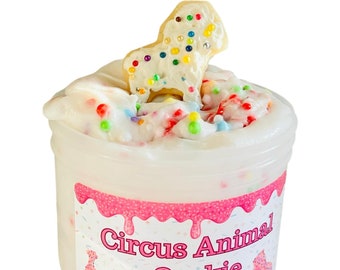 Cute Handmade Gift for Kids Circus Animal Cookie Slime Cloud Cream Slime, Floam Slime Birthday Gift Kids Activity/Sensory/Fidget Toy Slime