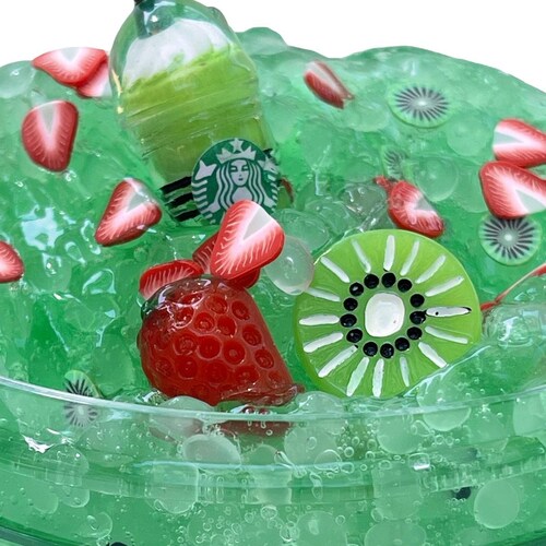 Strawberry Kiwi Slime Slushie Slushy Slime Satisfying Slime Etsy