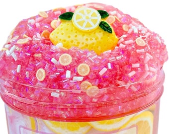 Pink Lemonade Bingsu Slime, Pink Clear Scented Slime, Summer Party Favor, Lemon charm, Kids Slime BIRTHDAY Gift/Toy Slime Shop BlissBalm