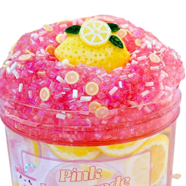 Pink Lemonade Bingsu Slime, Pink Clear Scented Slime, Summer Party Favor, Lemon charm, Kids Slime BIRTHDAY Gift/Toy Slime Shop BlissBalm