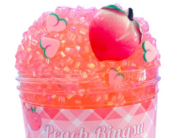 Bingsu Slime Peach Scented Crunchy Fruit Slime Shop Birthday/teen/tween  Gift Toy, Gift Best Seller Bliss Balm Slime Shop Free Shipping 