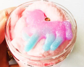Unicorn Dreams Cloud Slime Pink with Charm Best Seller Strawberry Scented Slime Fluffy/Drizzle/Soft Slime Instant Snow Slime Shop Blissbalm