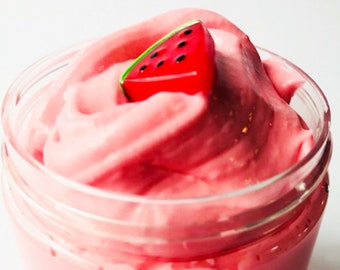 Watermelon Butter Slime w/Charm & Daiso Cheap Scented Fruit slime W/Extras Stretchy slime popular ASMR Stress Relief BlissBalm Slime shop