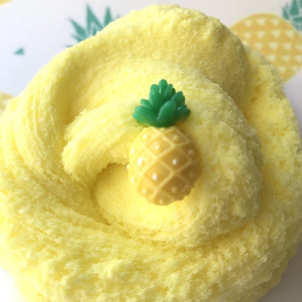 Pineapple Cloud Slime Scented W/Charm & FREE Extras, Tropical Pineapple Gift, Summer Birthday gift Party Favor Slime Toy Popular Slime Shop