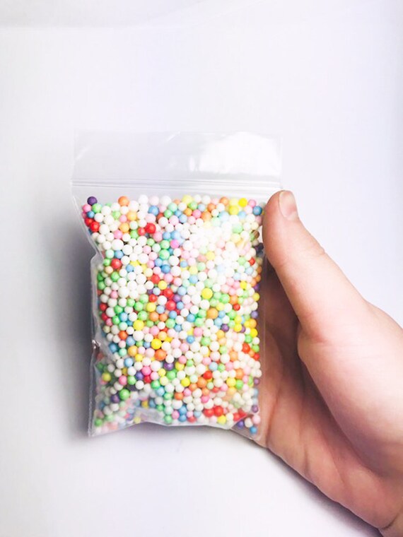 Rainbow Foam Beads For Diy Slime Micro Floam Styrofoam Balls Ingredientssupplies Makes Popular Floam Slime Multi Colored Beads Slime Shop