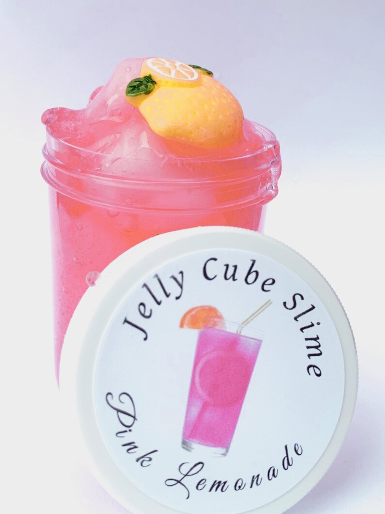 Pink Lemonade Jelly Cube Slime Pink Clear Scented Slime Etsy