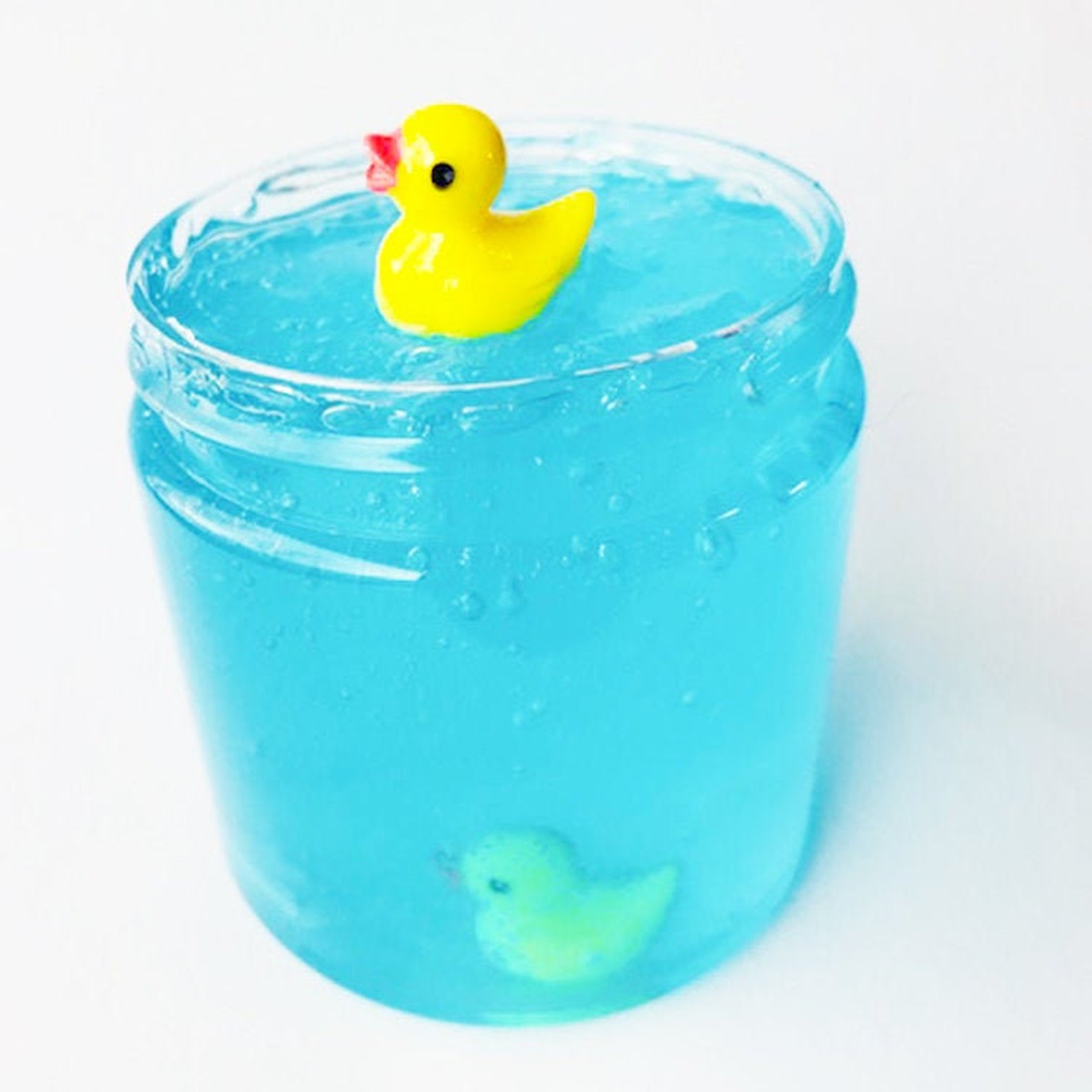 Clear Slime Blue Duck Pond Slime W Yellow Duck Charm Popular Etsy