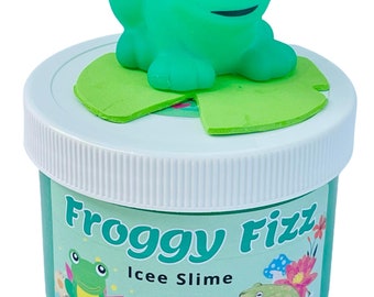 Froggy Fizz Slime, Icee Slime, Cute Frog/toad Mushroom/flower