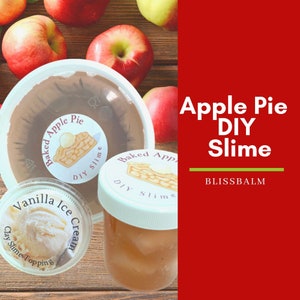 Apple Pie DIY Clay Slime, Scented Butter Slime, Clear Jelly Cube Slime Fluffy W/Daiso Clay W/FREE Extras Toy Gift Slime Shop Bliss Balm