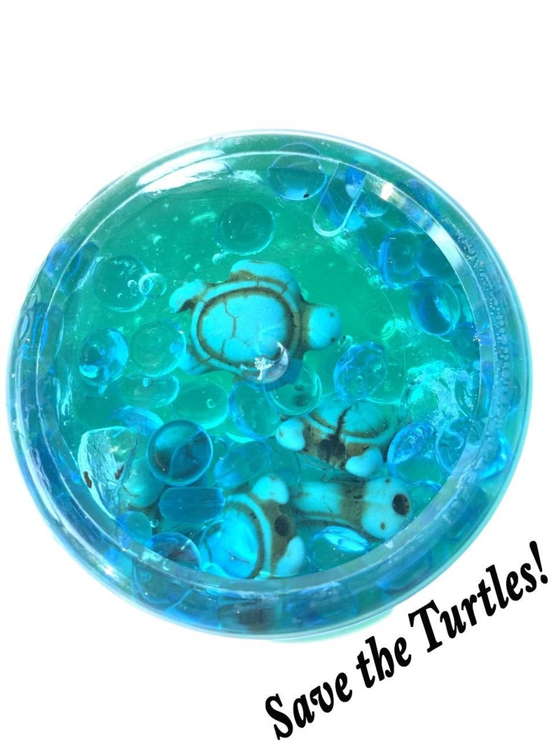 Fishbowl Slime, Save the Turtles, Scented slime, Clear w/Turtle Charms, Slime free shipping Kids Party Favor Gifts Best Seller Slime Shop 