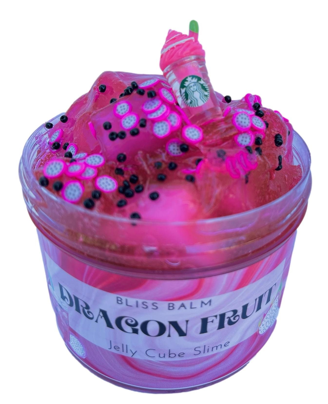 Dragon Fruit Jelly Cube Slime Pink Clear Scented Slime, Birthday Party Toy  Gift Party Favors Crunchy Slime Shop Blissbalm Popular Slime Shop 